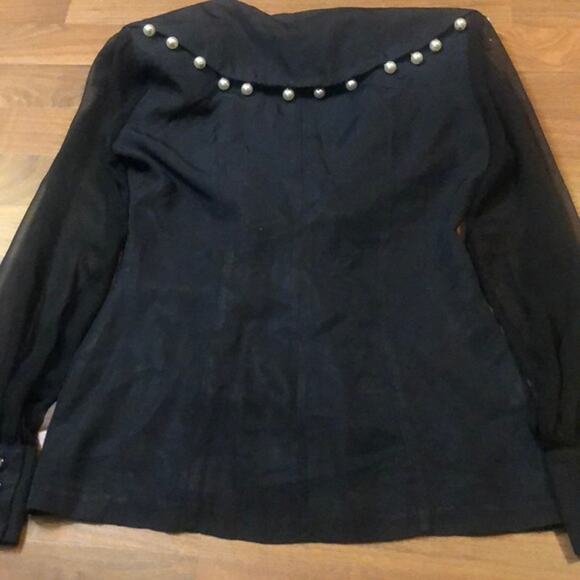 Vintage City Triangles Pearl Blazer Sz 3 - Picture 8 of 10